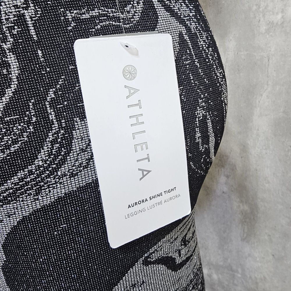 Athleta Womens XS Aurora Seamless Shine Metallic‎ Swirl Workout Set Tank & Pants - Picture 10 of 13